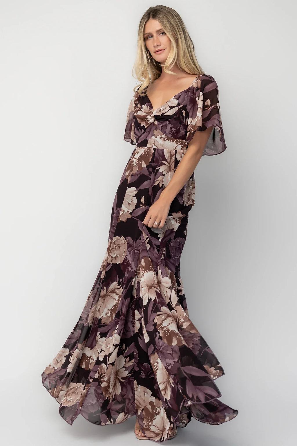 Positano Maxi Dress | Dusty Plum Floral