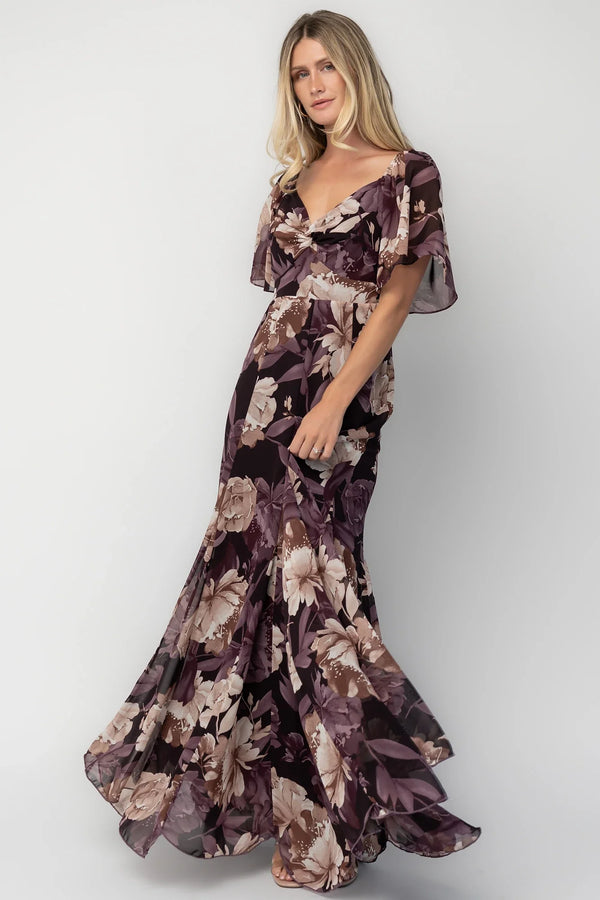 Positano Maxi Dress | Dusty Plum Floral
