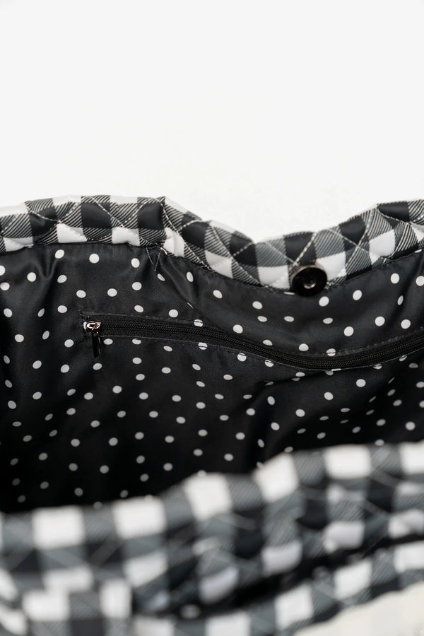 Sedona Gingham Tote Bag | Black