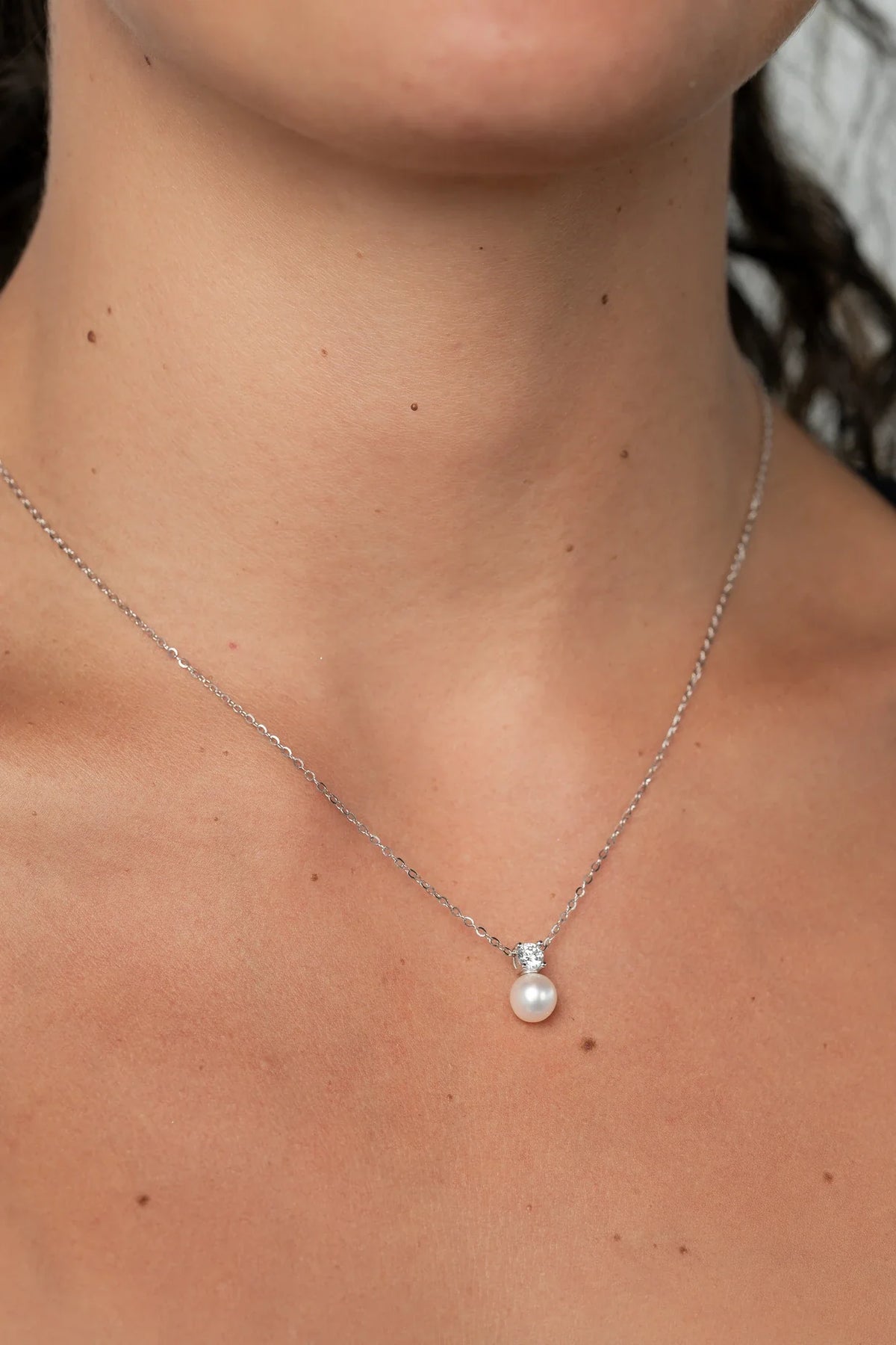 Addilyn Pearl Necklace | Silver Main image