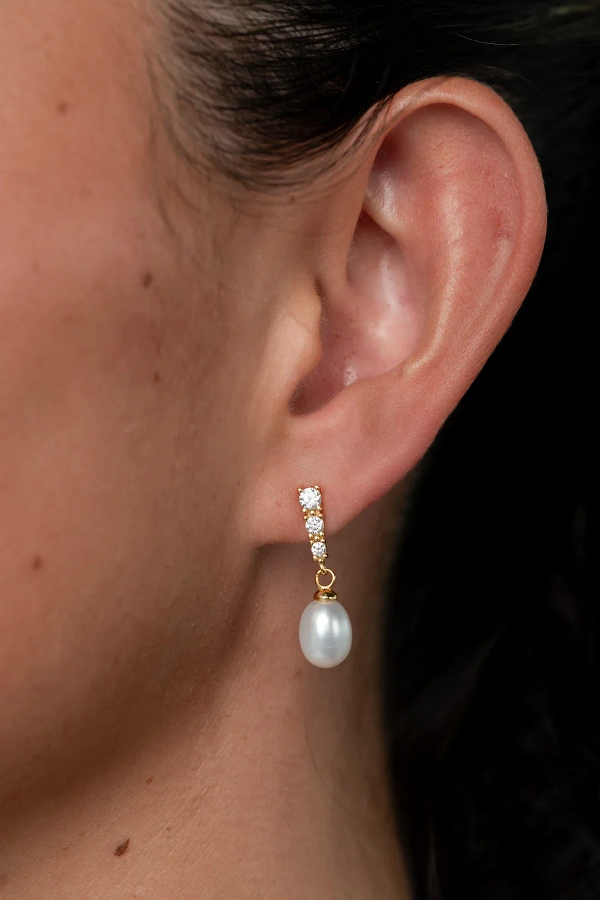 Romona Freshwater Pearl Earrings | Gold Main image