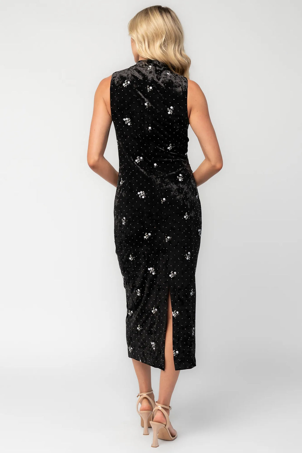 Moonlight Velvet Midi Dress | Black
