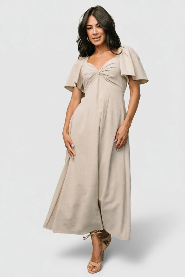 Indie Back Tie Dress | Oatmeal