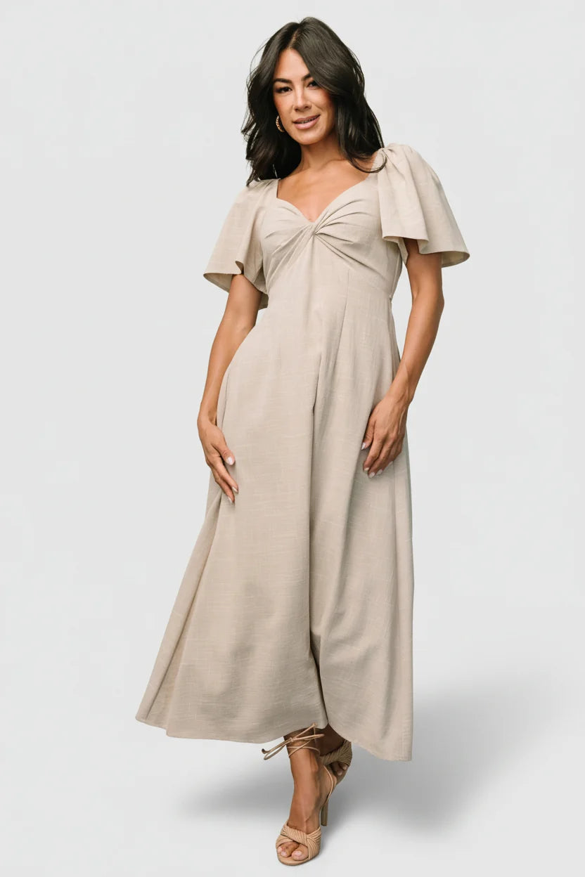Indie Back Tie Dress | Oatmeal Main image