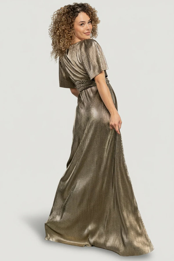 Venetian Pleated Gown | Gold