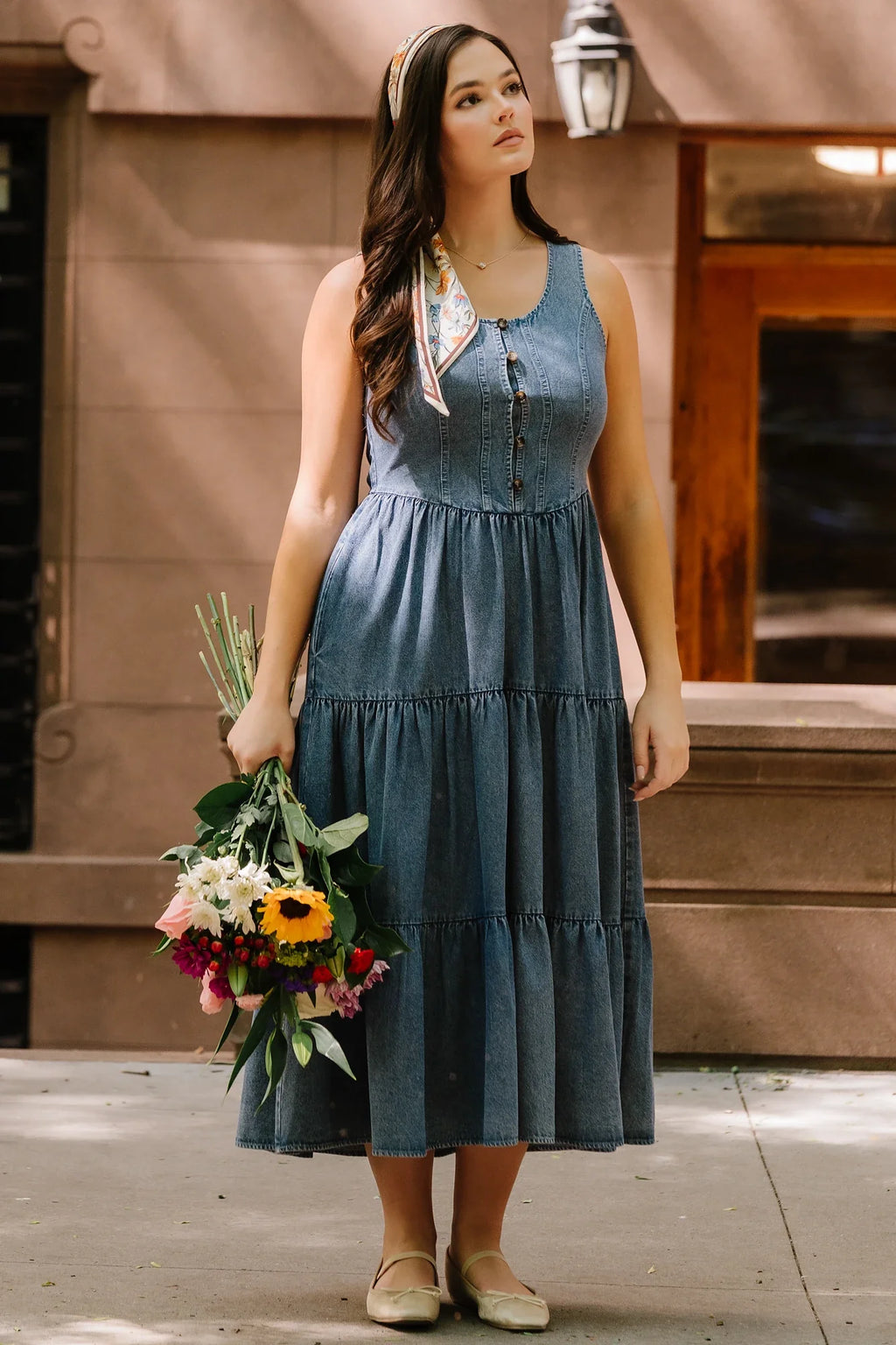 Park Avenue Denim Dress | Medium Wash