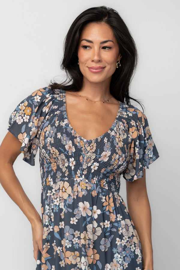 Joanie Smocked Dress | Slate Floral