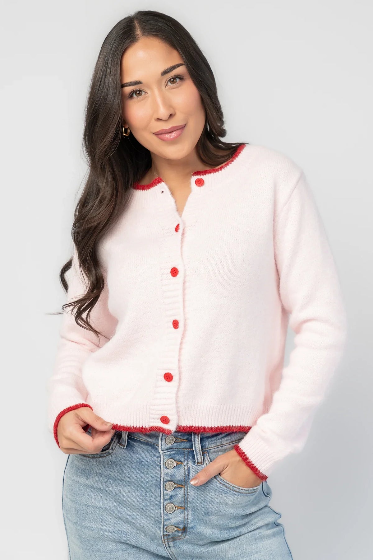 Alanna Cardigan | Blush + Red
