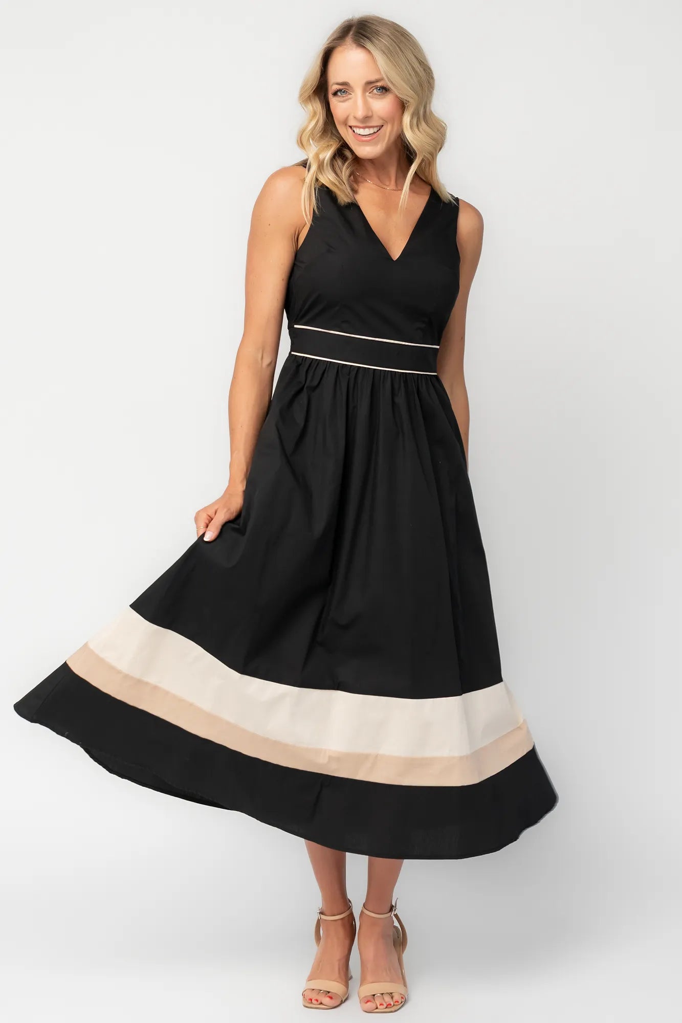 Oxford Midi Dress | Black Secondary image