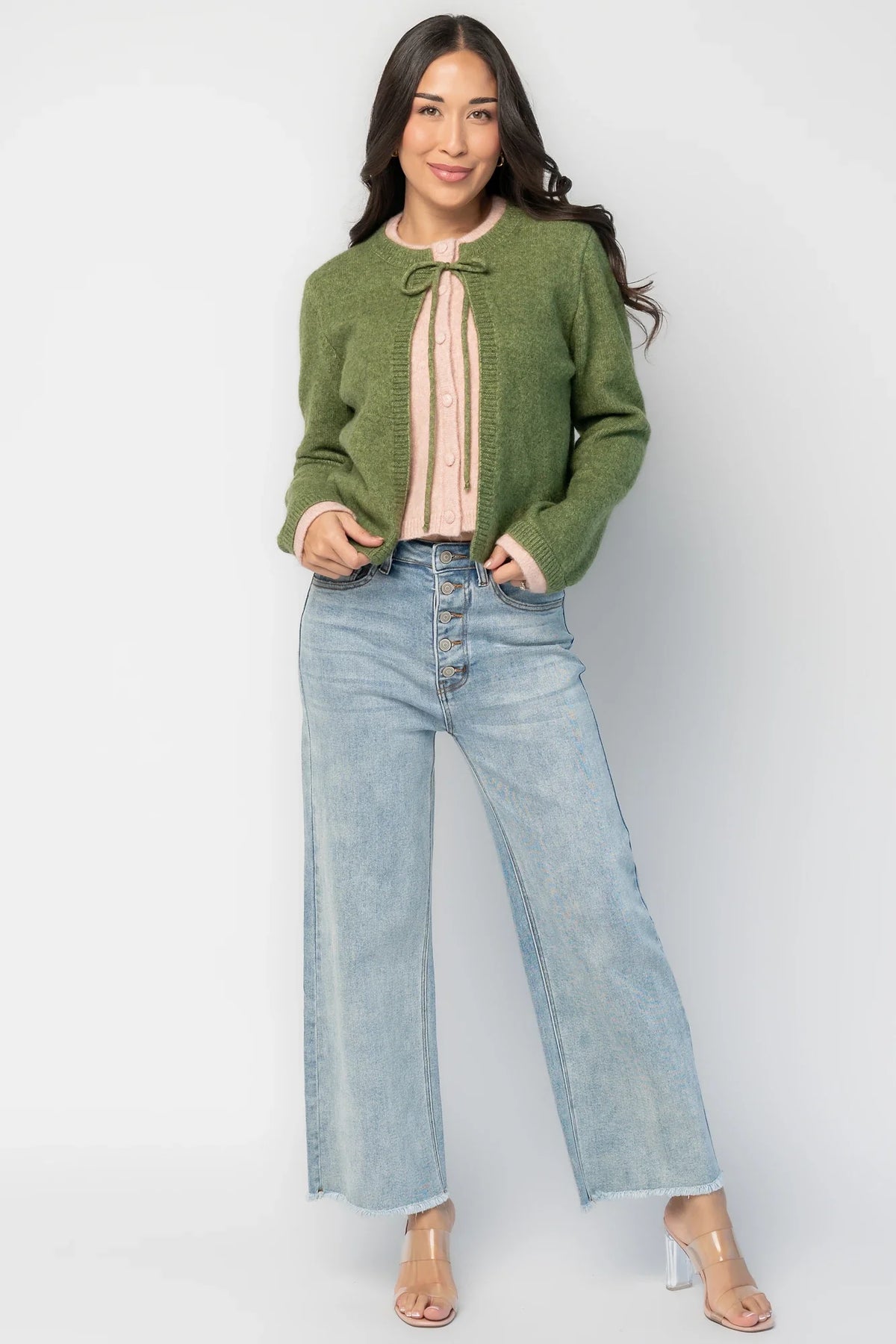 Landry Cardigan | Blush + Green