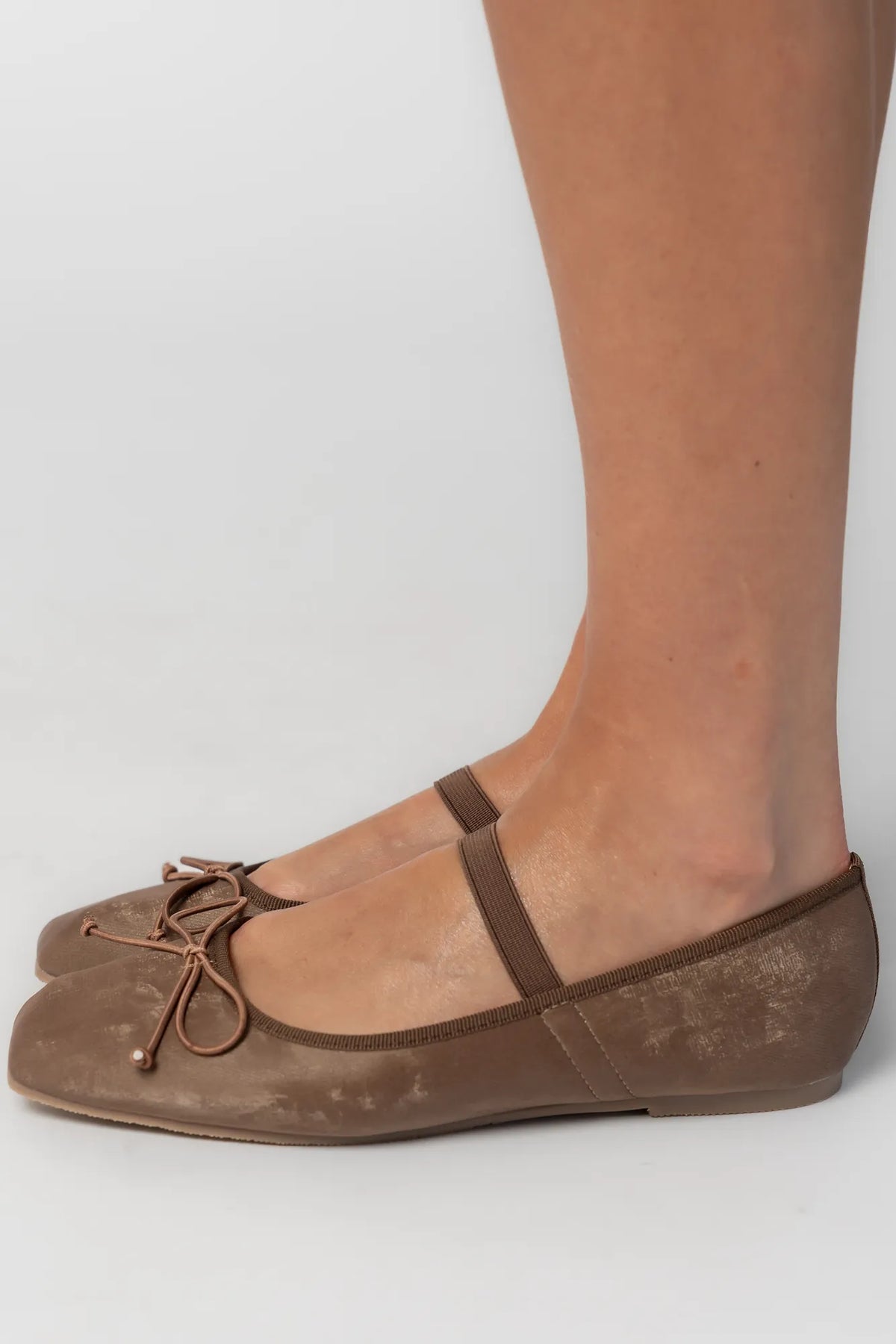 Elsie Mary Jane Ballet Flats | Mocha Main image
