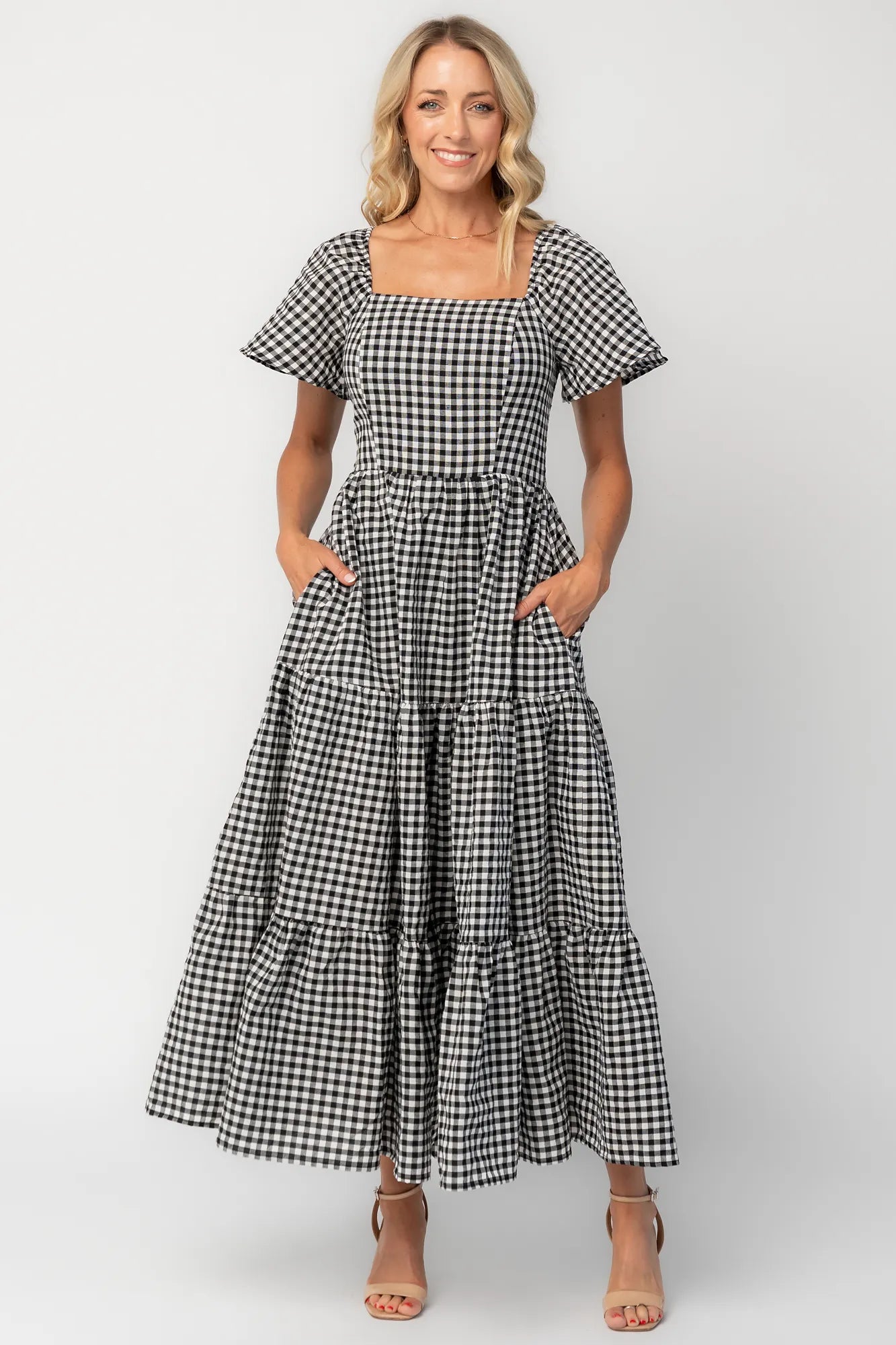 Paley Maxi Dress | Black + White Gingham Secondary image