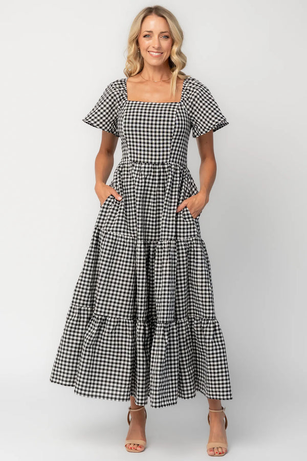 Paley Maxi Dress | Black + White Gingham