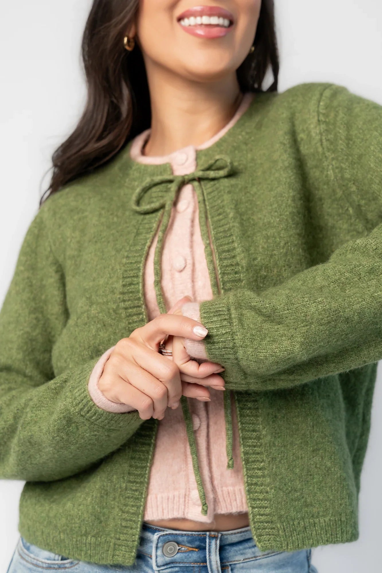 Landry Cardigan | Blush + Green Secondary image