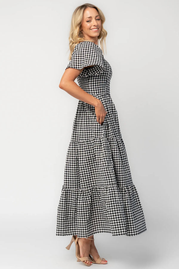 Paley Maxi Dress | Black + White Gingham