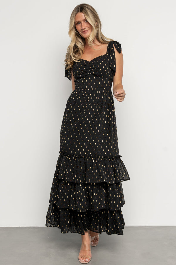 Kassia Maxi Dress | Black + Gold