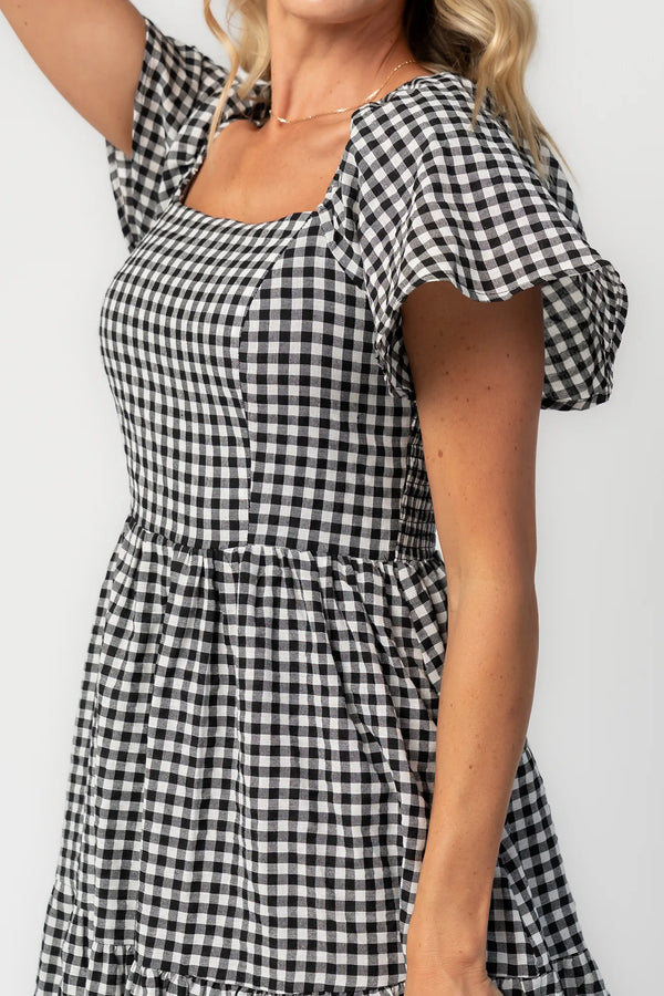 Paley Maxi Dress | Black + White Gingham