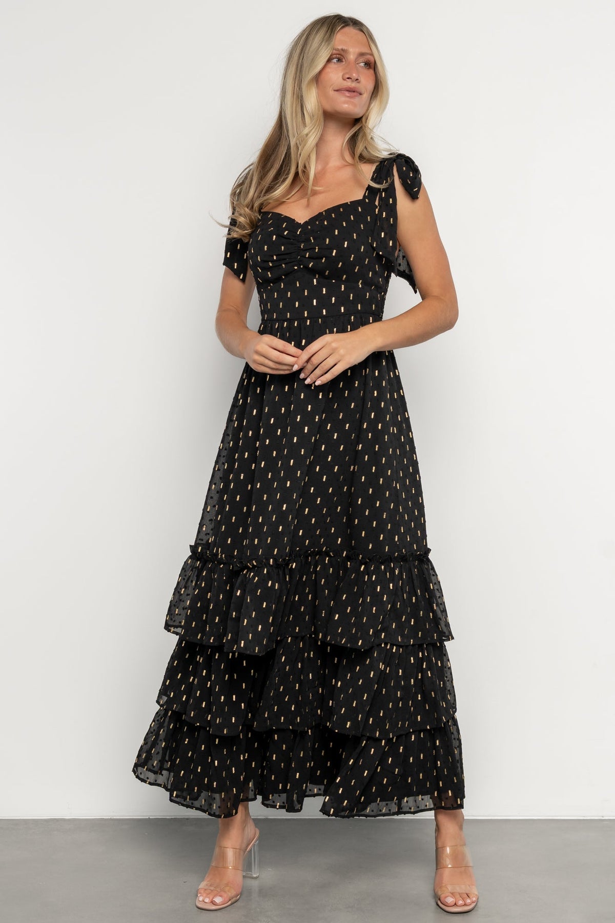 Kassia Maxi Dress | Black + Gold