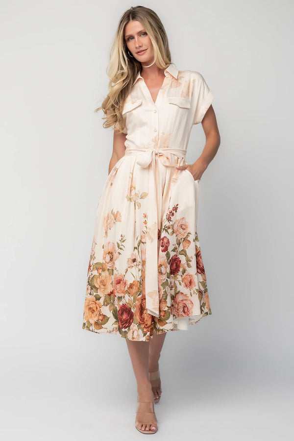 Pembroke Midi Dress | Cream Floral