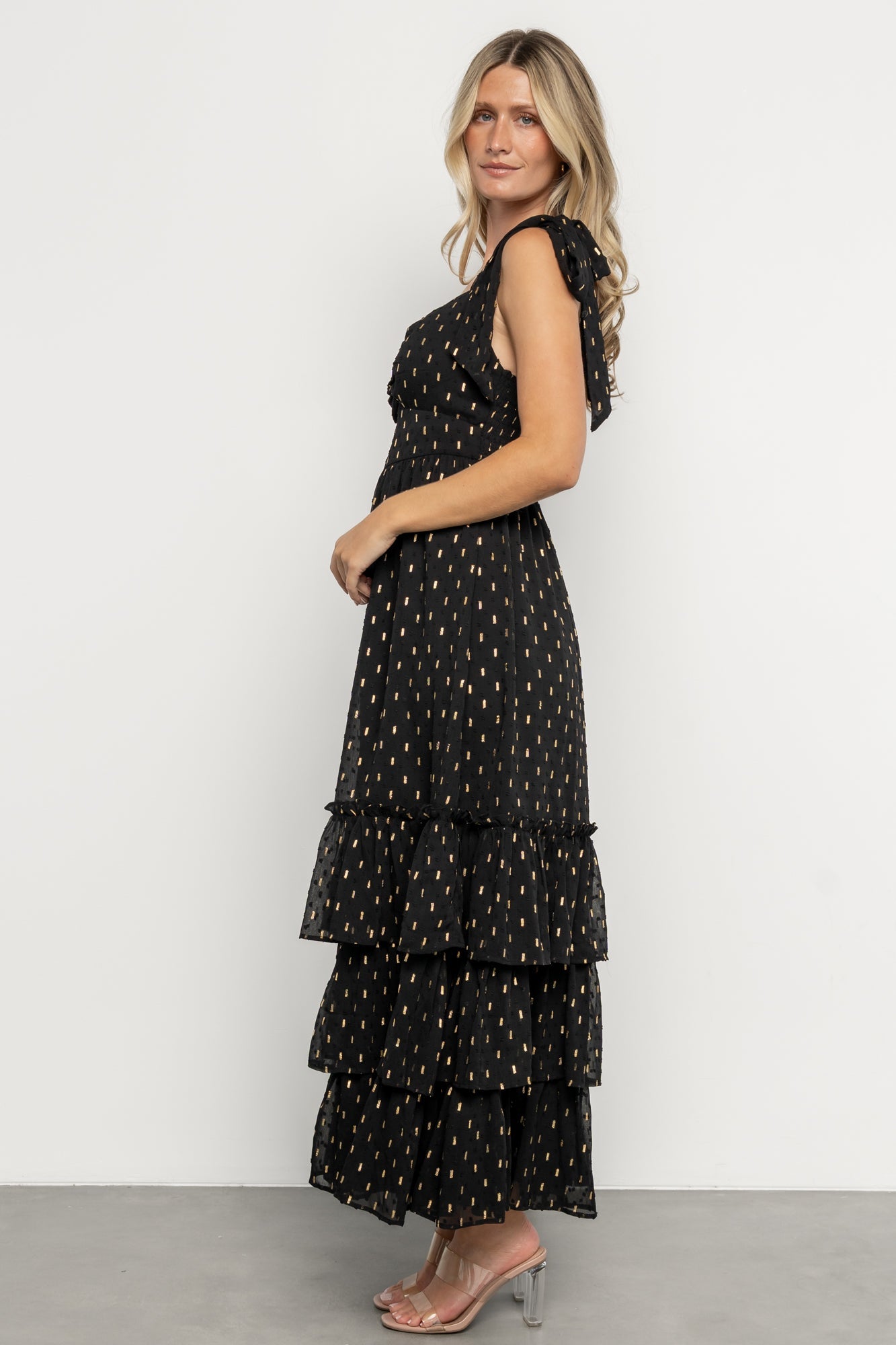 Kassia Maxi Dress | Black + Gold Secondary image
