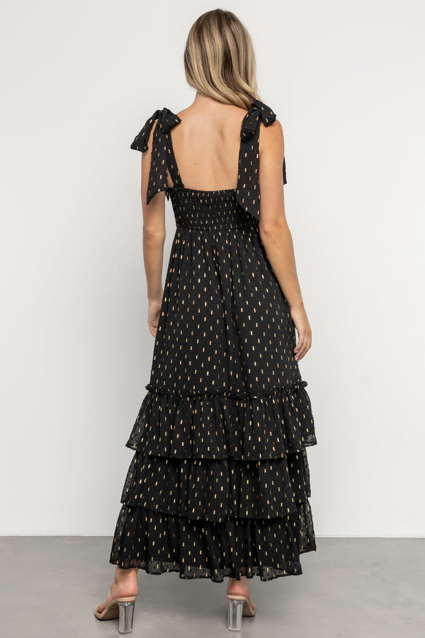 Kassia Maxi Dress | Black + Gold