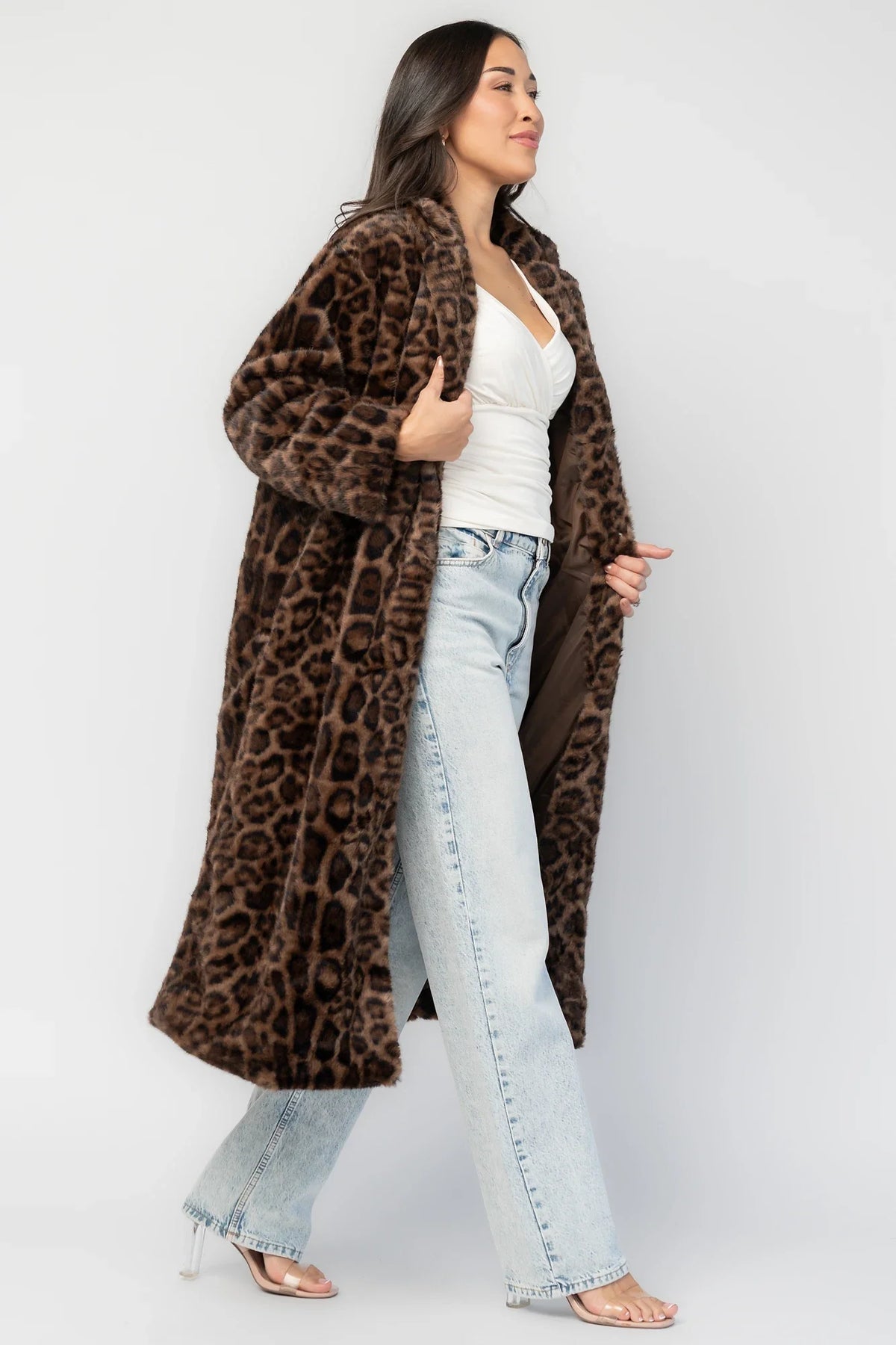 Novalie Coat | Brown Leopard Print