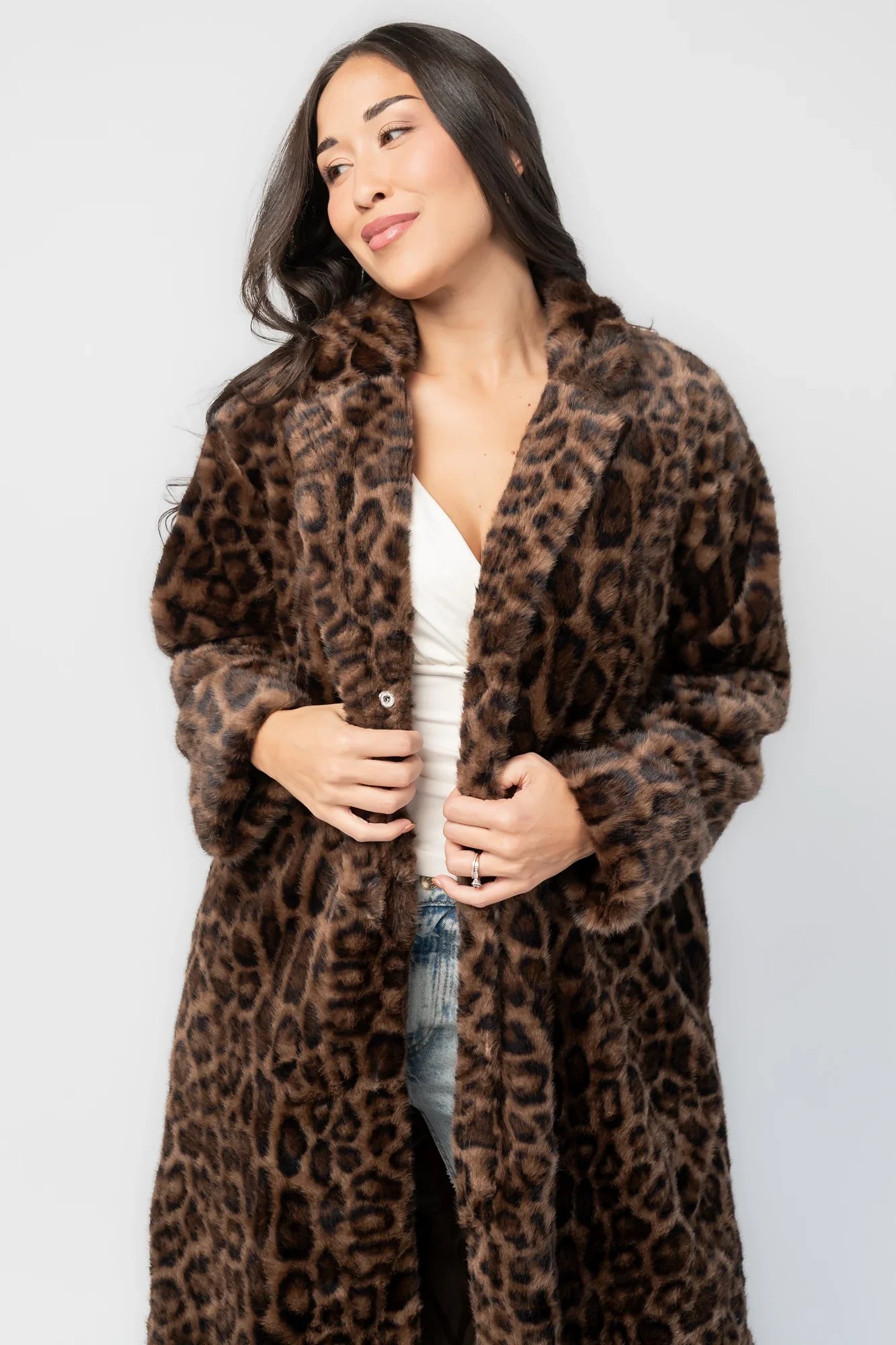 Novalie Coat | Brown Leopard Print Secondary image