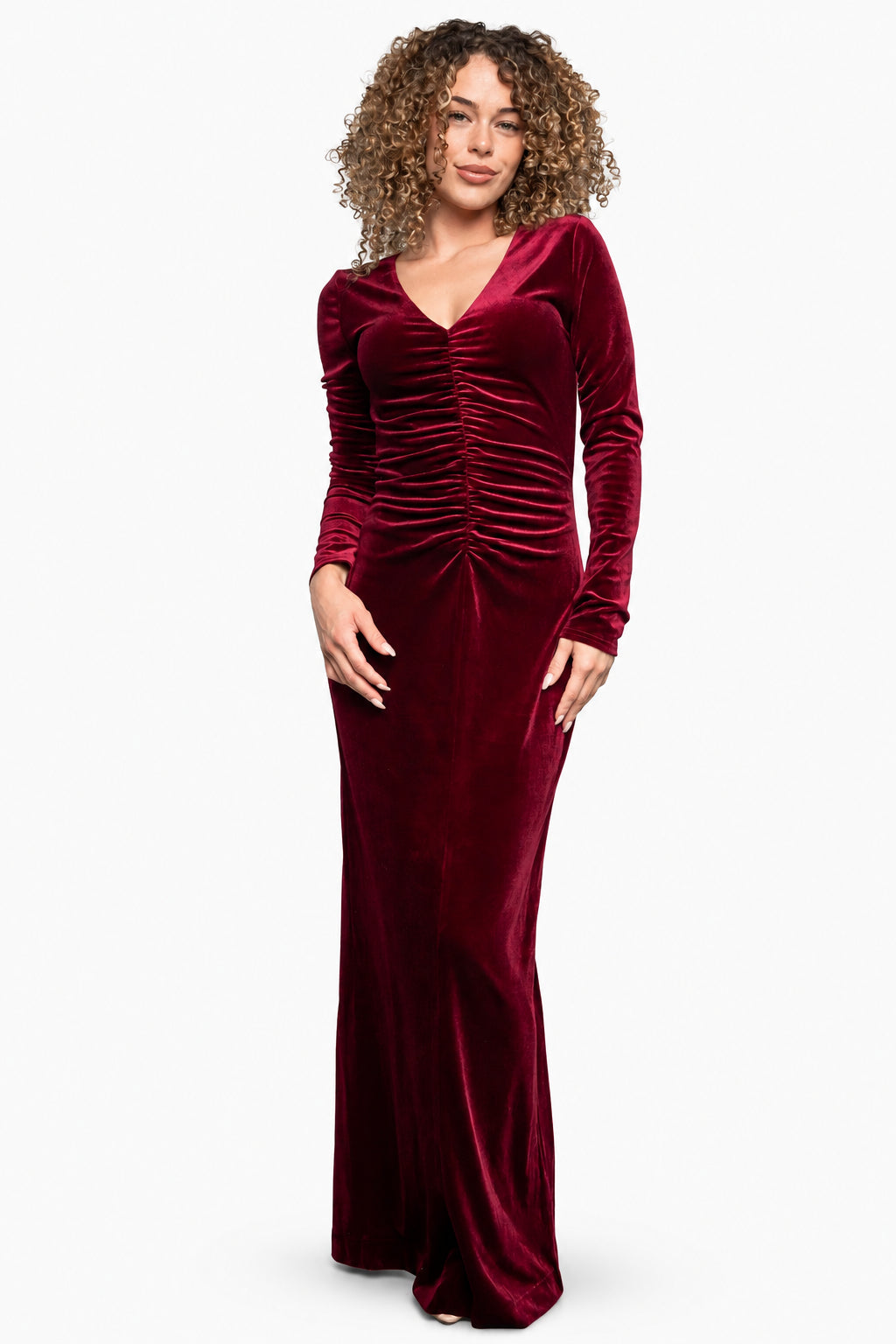 Kourtney Velvet Maxi Dress | Wine Main image