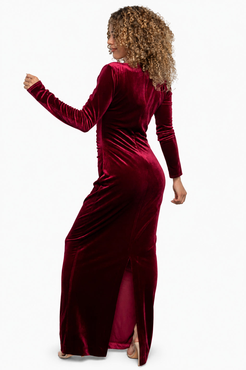 Kourtney Velvet Maxi Dress | Wine
