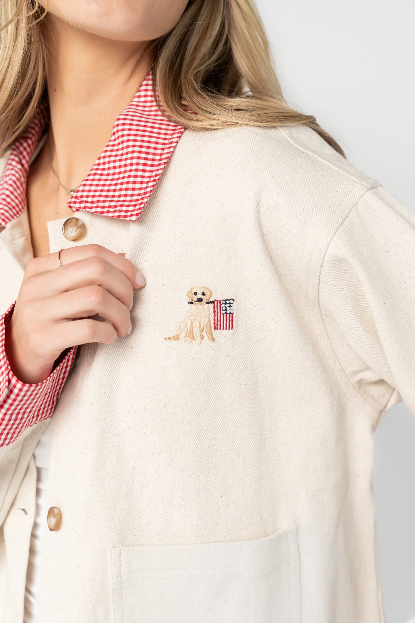 Scout Jacket | Ivory + Red Gingham Secondary image
