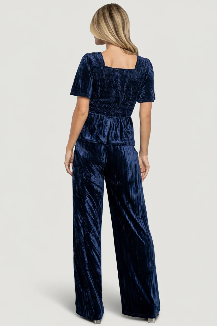 Elin Velvet Set | Navy