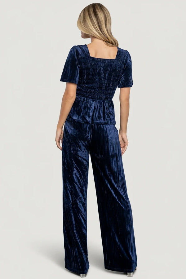 Elin Velvet Set | Navy