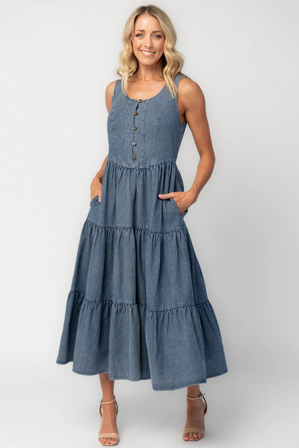 Park Avenue Denim Dress | Medium Wash