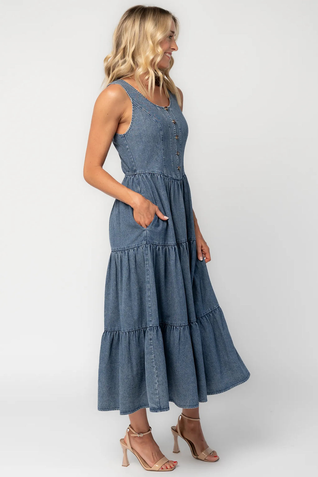 Park Avenue Denim Dress | Medium Wash