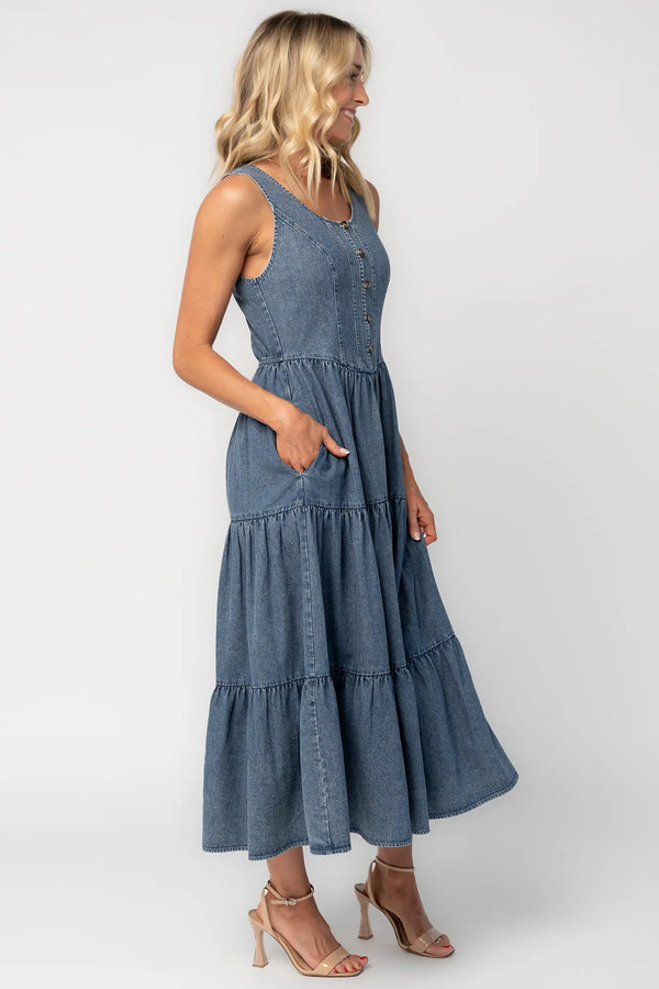 Park Avenue Denim Dress | Medium Wash