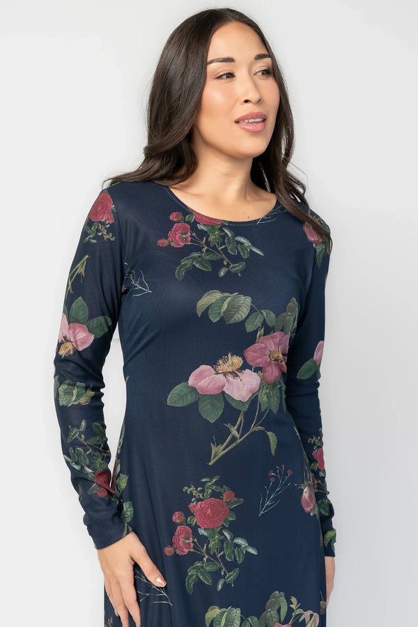 Fiorella Mesh Midi Dress | Navy Floral