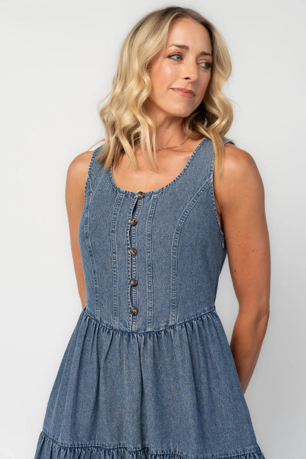 Park Avenue Denim Dress | Medium Wash