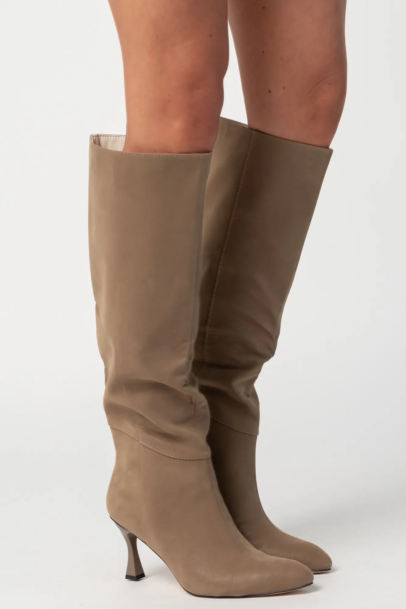 Caitlyn Pointed Toe Knee High Boots | Mocha Secondary image
