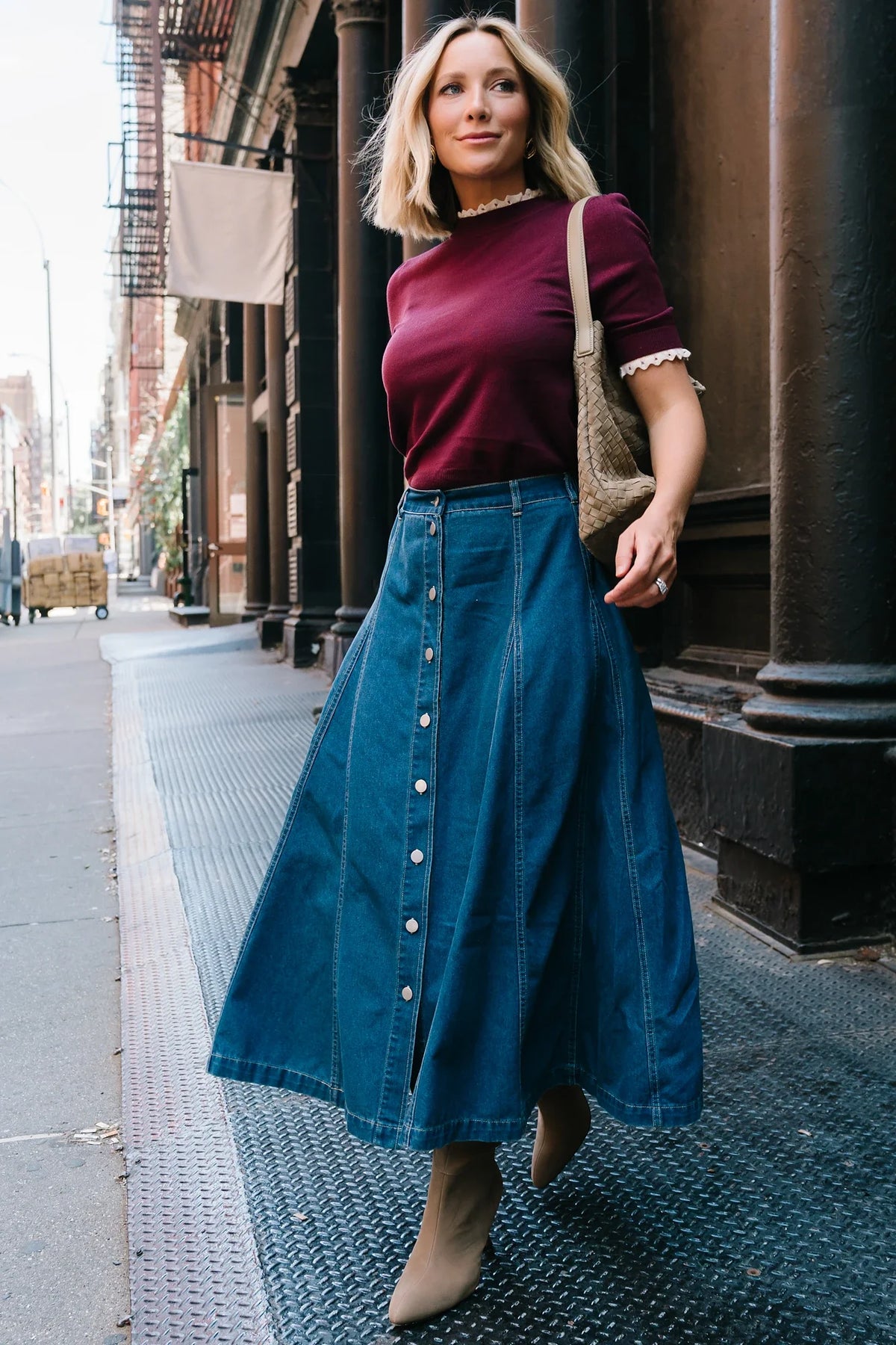Adeline Sweater Top | Wine