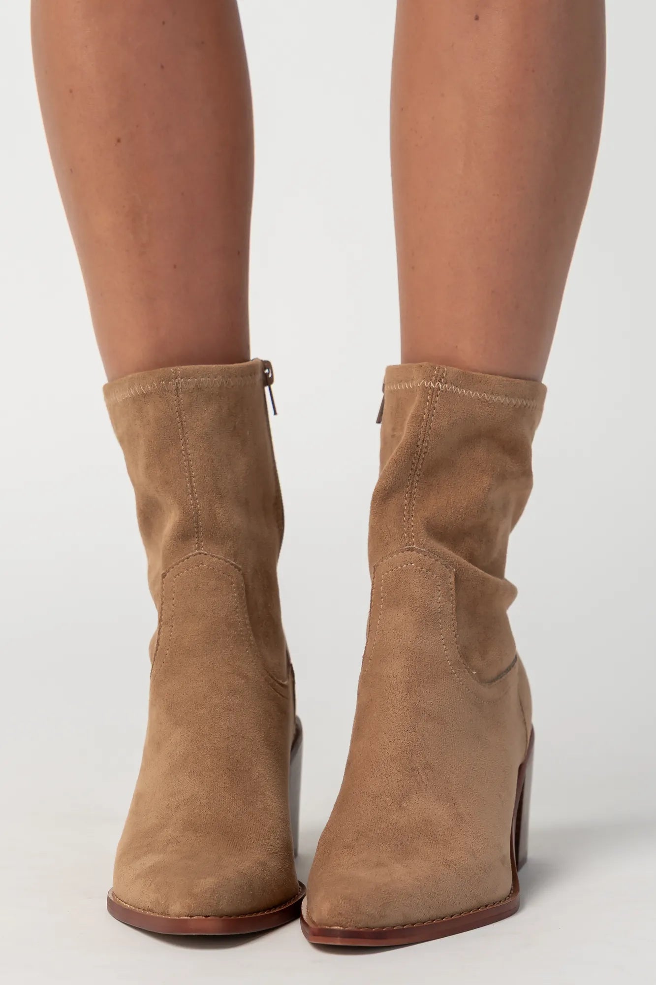 Blake Block Heel Ankle Boot | Sand Secondary image