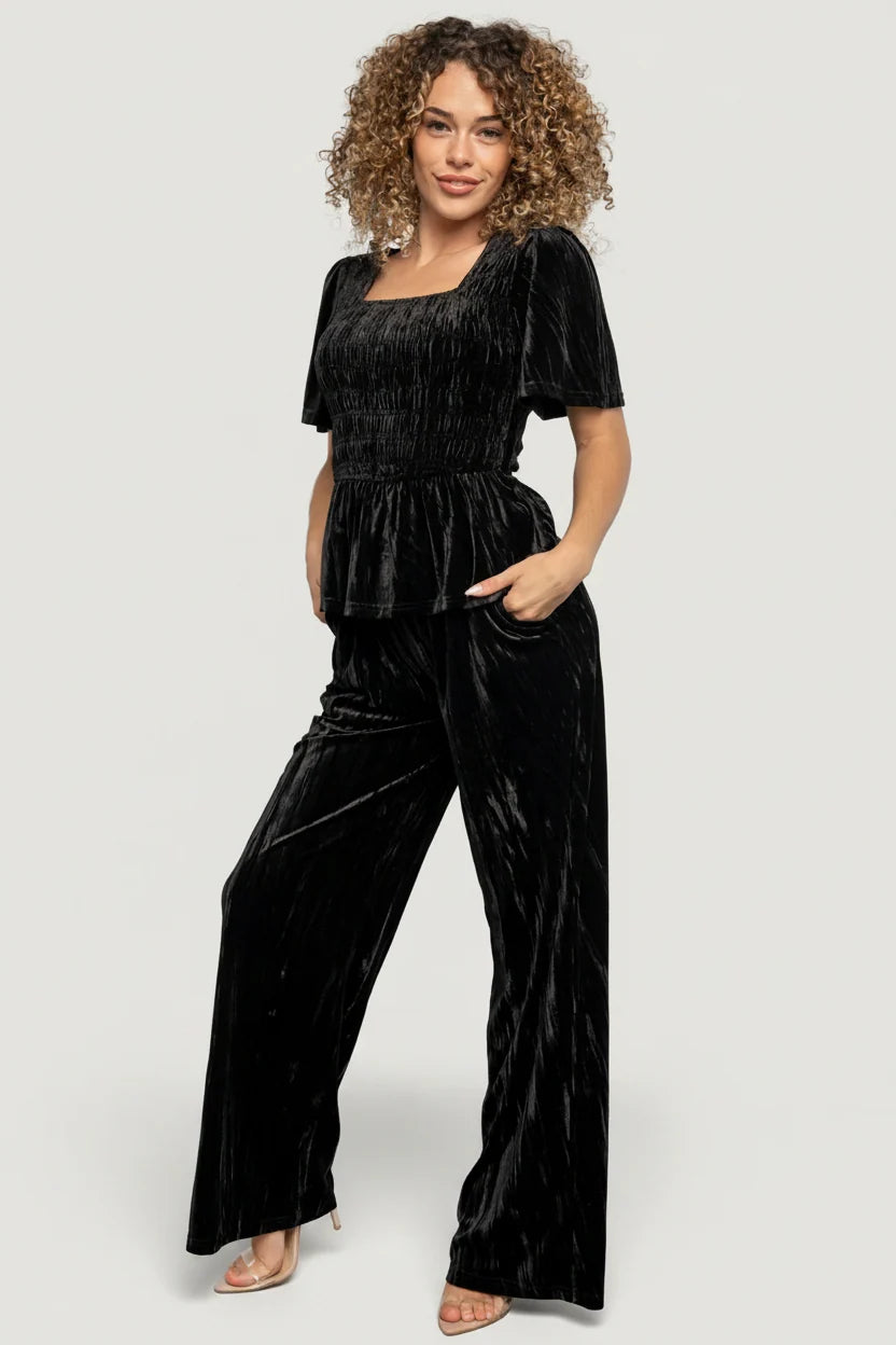 Elin Velvet Set | Black Main image