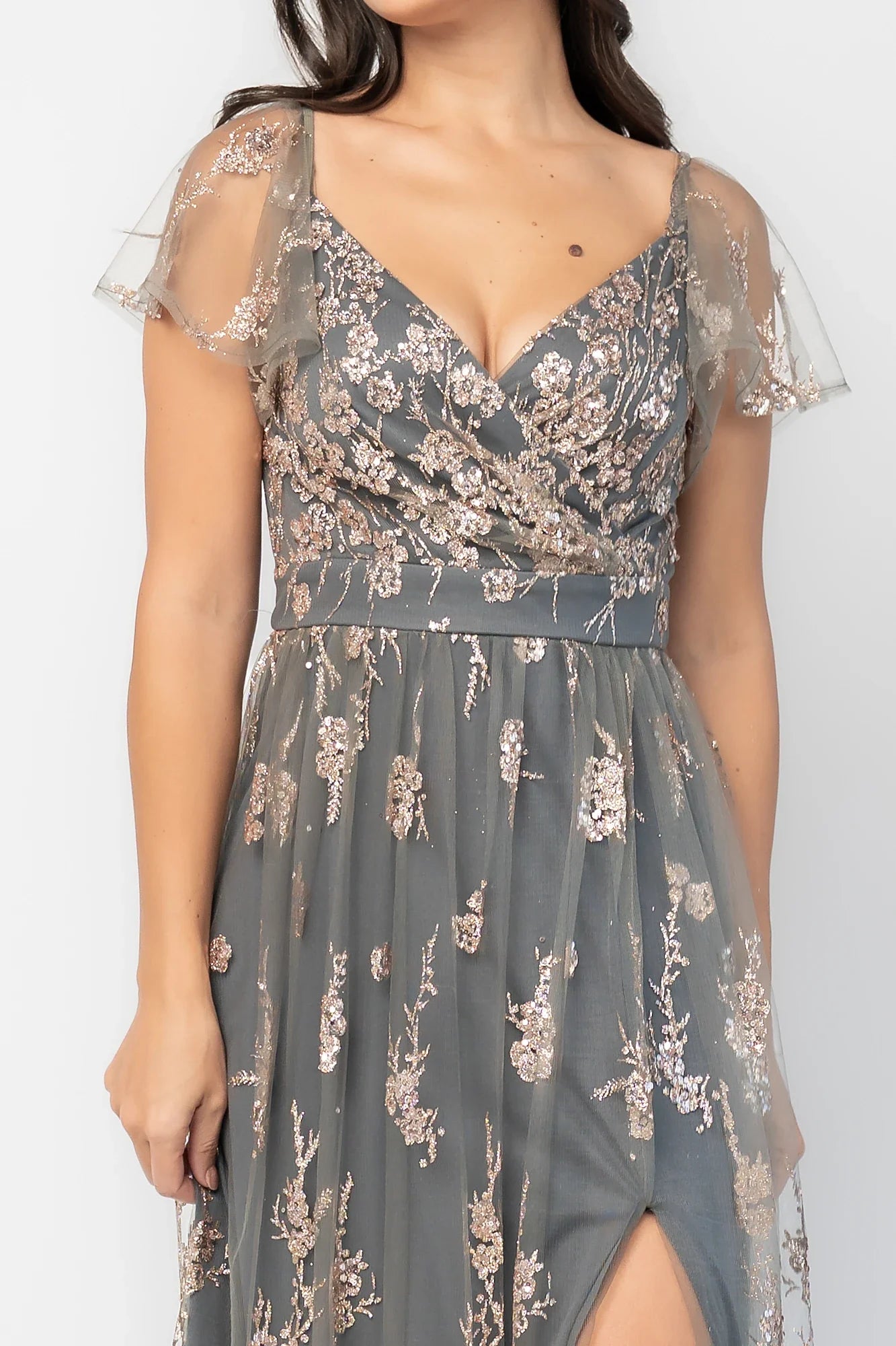 Esmerelda Shimmer Gown | Dark Sage + Rose Secondary image
