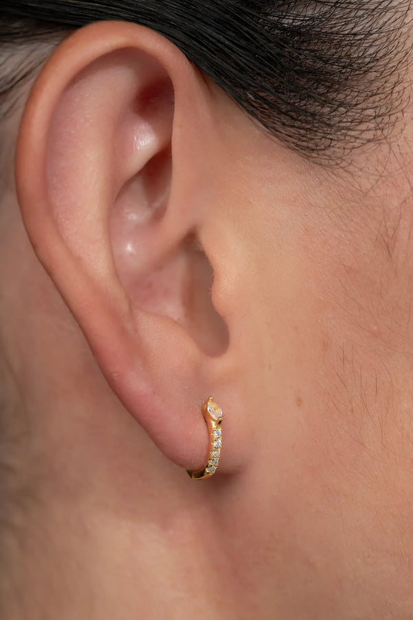 Halo Huggie Hoop Earrings | Gold