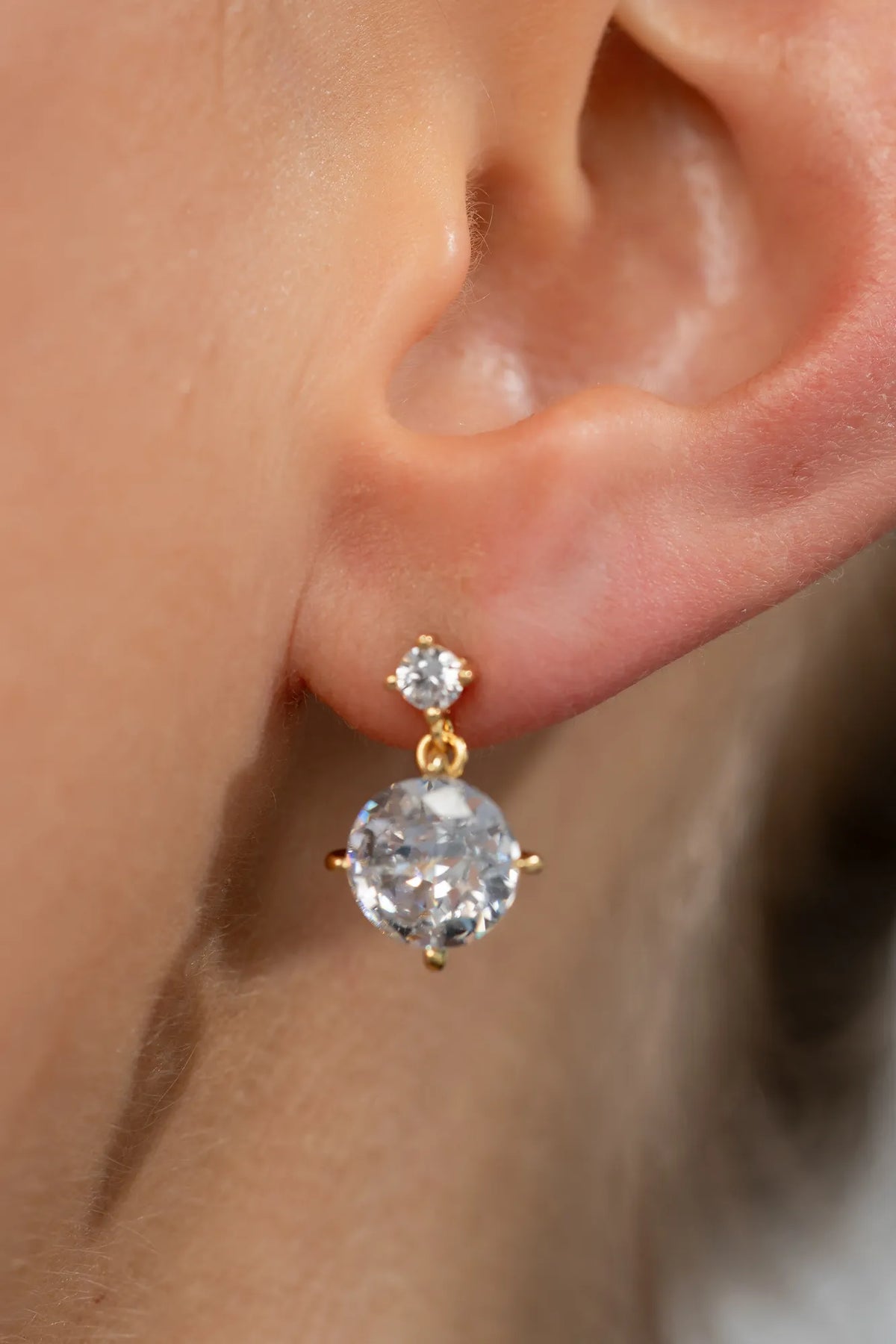 Lunette Drop Earrings | Gold