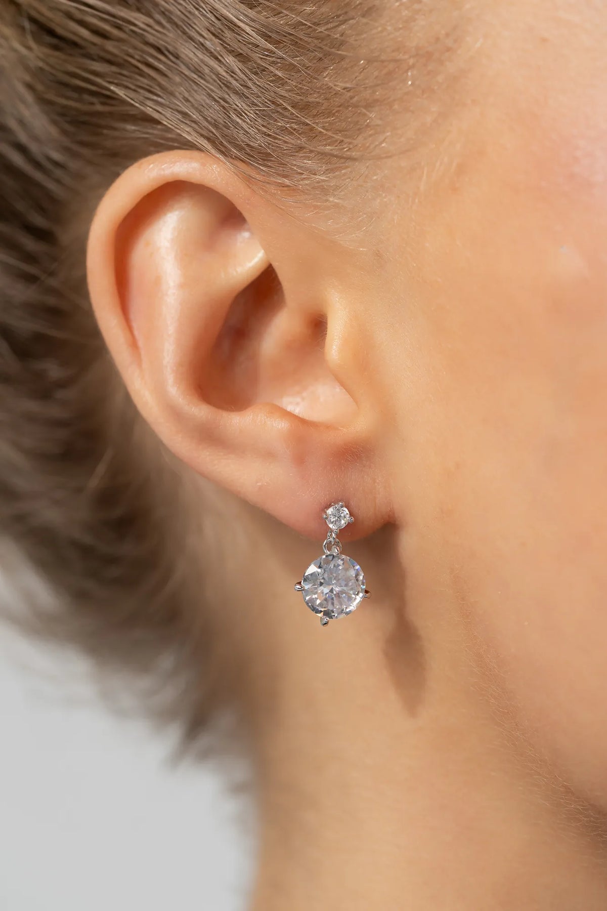 Lunette Drop Earrings | Silver Main image