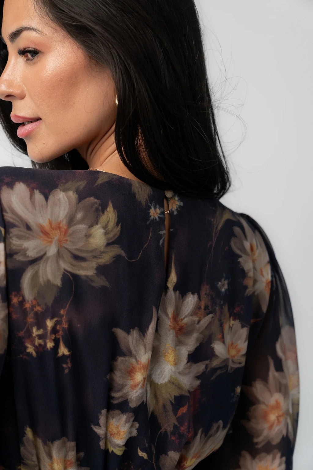 Mariella Tiered Maxi Dress | Midnight Gold Floral