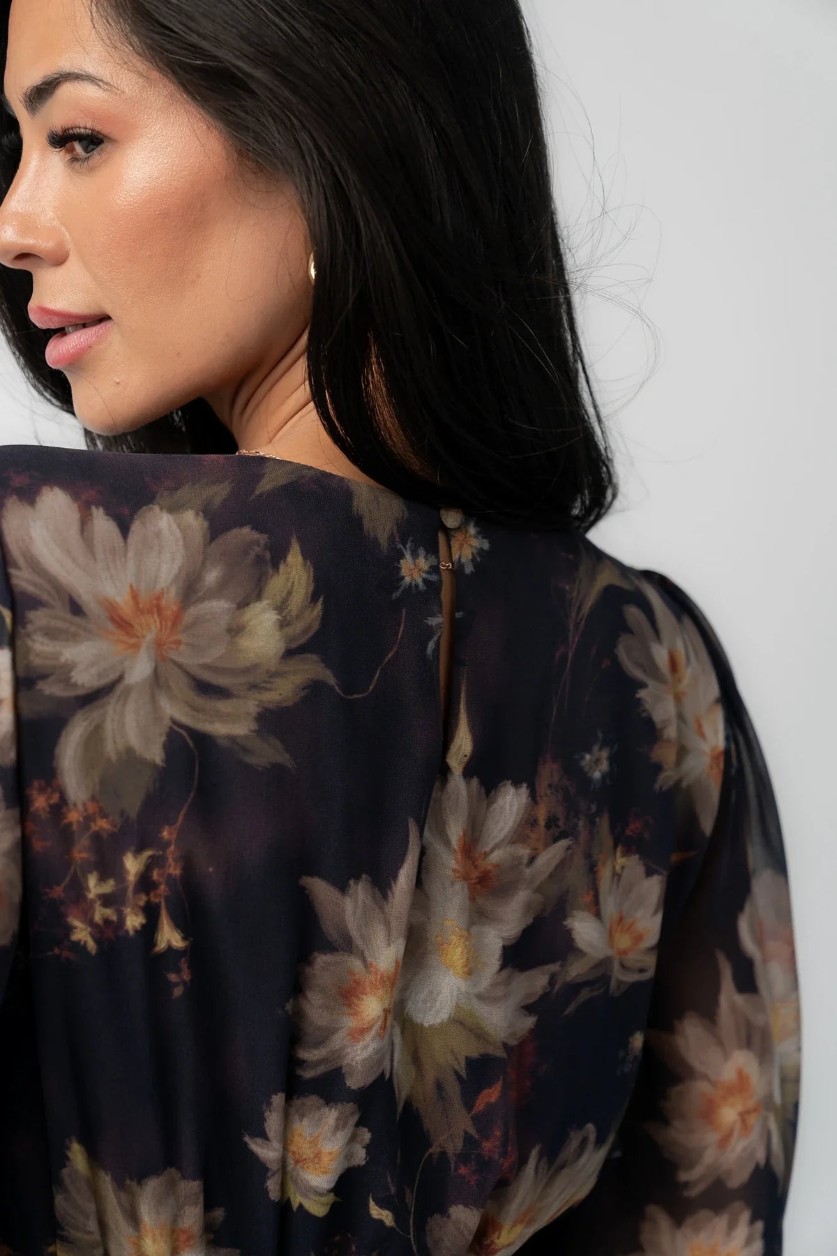Mariella Tiered Maxi Dress | Midnight Gold Floral