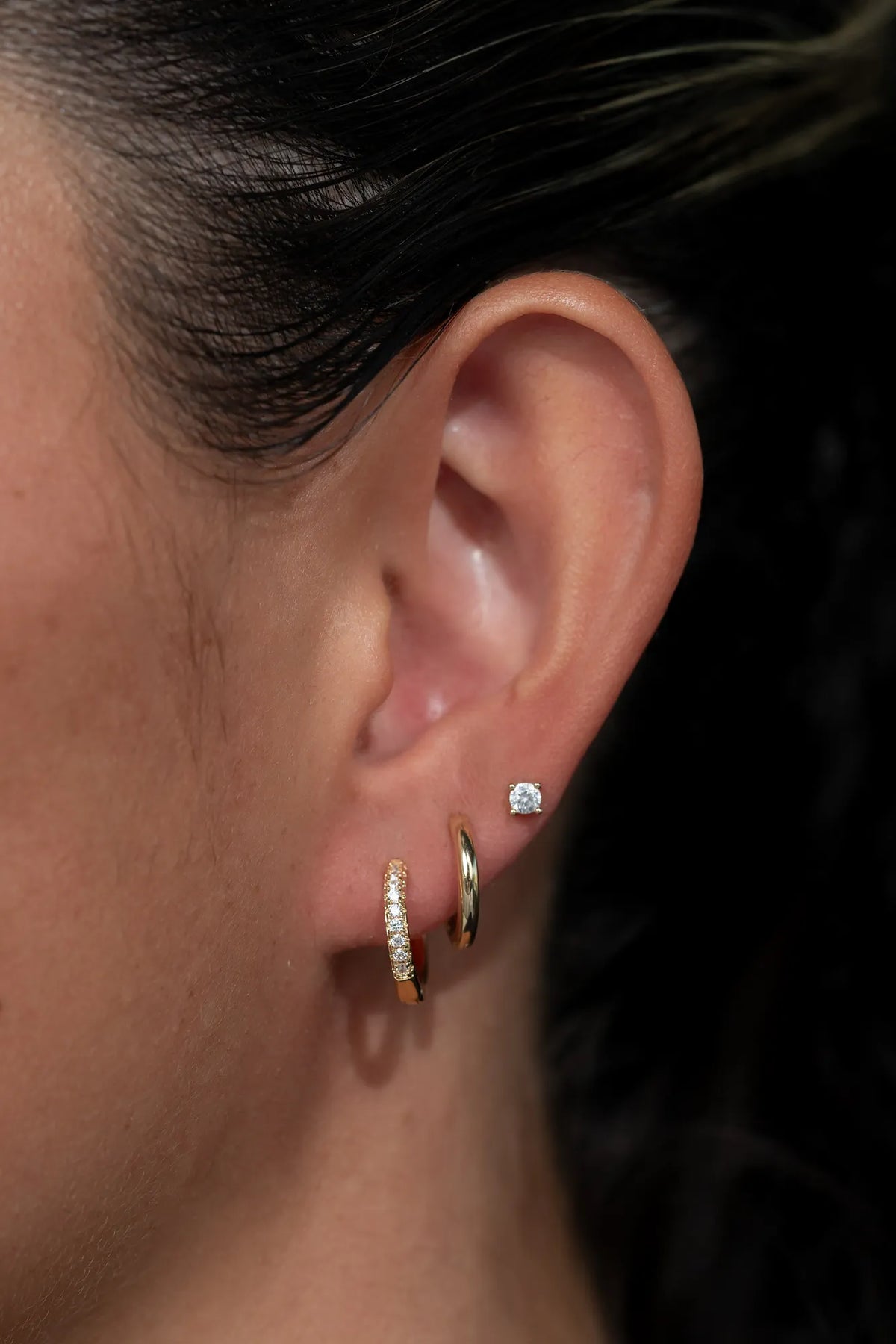 Classic Crystal Hoop Set | Gold Main image