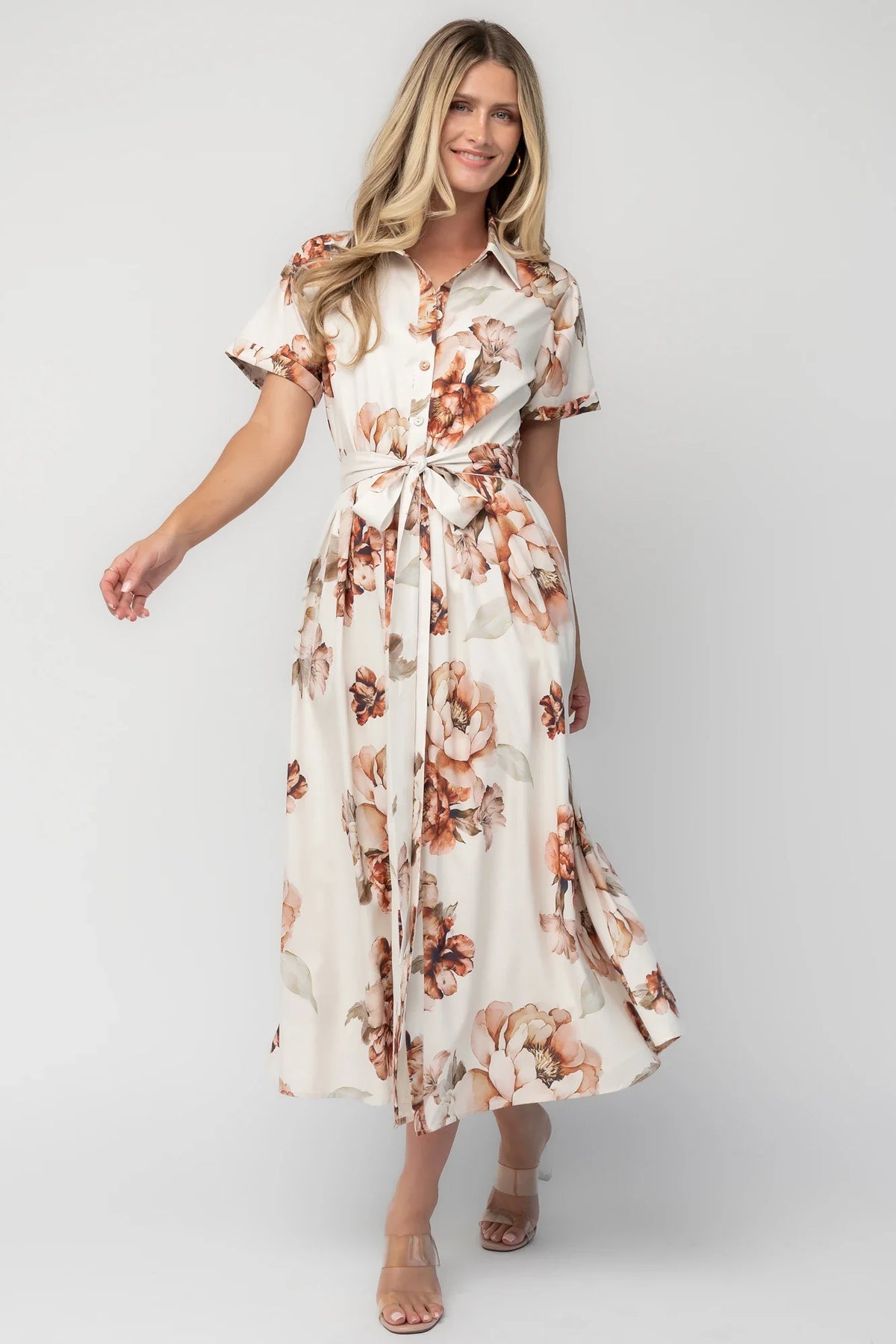 Blythe Midi Dress | Ivory Floral Main image