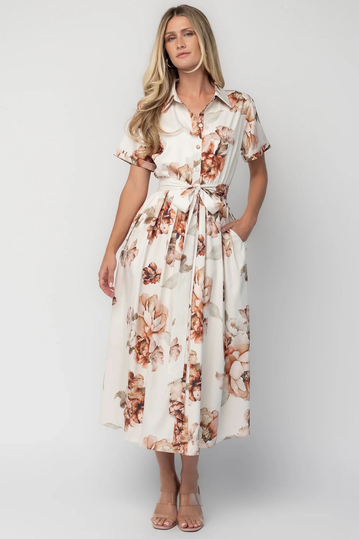 Blythe Midi Dress | Ivory Floral